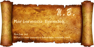 Marienescu Benedek névjegykártya